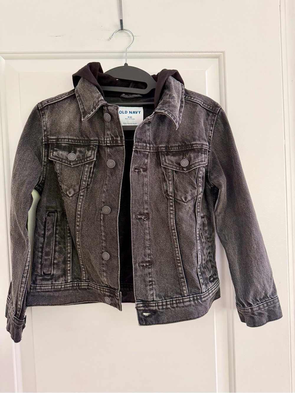 Old Navy Kids' Black Denim Jacket with Hood